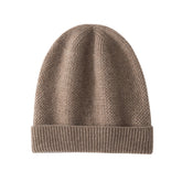 100% Pure Cashmere Beanie Cuffed Warm Hat for Women and Men